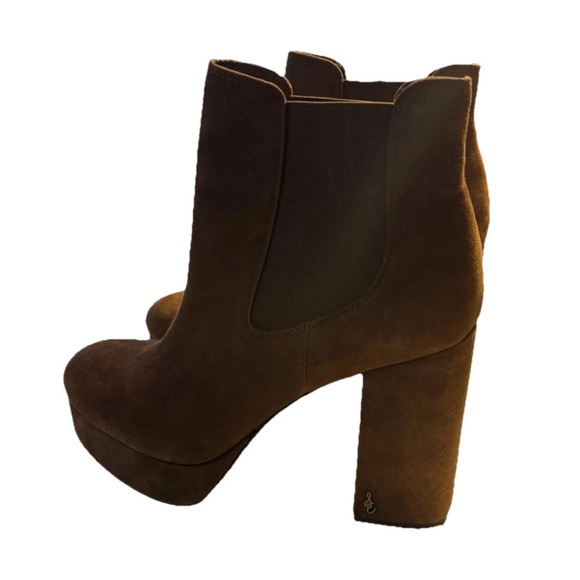 Sam Edelman Brown Suede Platform Ankle Boot - Picture 3 of 8